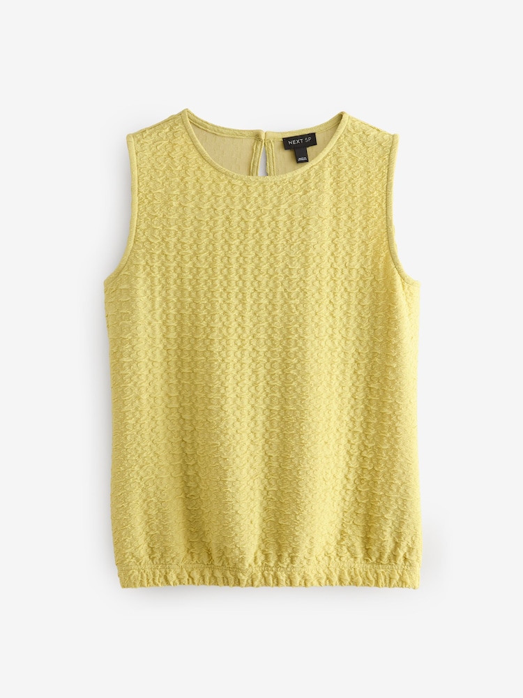 Green Vest Round Neck Textured Half Sleeves Top - Image 1 of 1 Green Vest Round Neck Textured Half Sleeves Top - Image 1 of 1