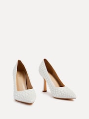 Linzi poročna oblačila Dreaming Pearl Embellished Stiletto Pointed Court čevlji z visoko peto - Slika 4 iz 6