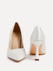 Linzi poročna oblačila Dreaming Pearl Embellished Stiletto Pointed Court čevlji z visoko peto - Slika 6 iz 6