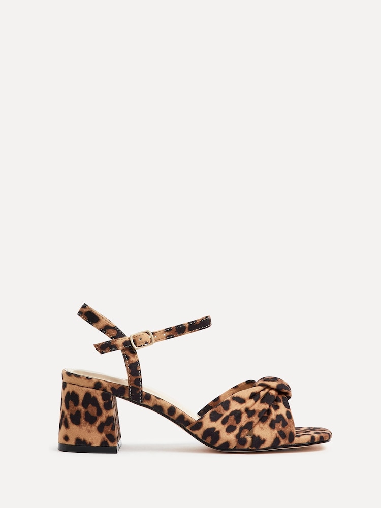 Linzi Animal Charlotte Block Heeled Sandals With Bow Front Detail - Image 2 of 5