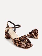 Linzi Animal Charlotte Block Heeled Sandals With Bow Front Detail - Image 4 of 5
