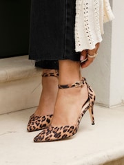 Linzi Animal Maci Stiletto Court Heels With Ankle Strap - Image 1 of 5