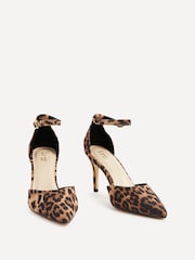 Linzi Animal Maci Stiletto Court Heels With Ankle Strap - Image 3 of 5