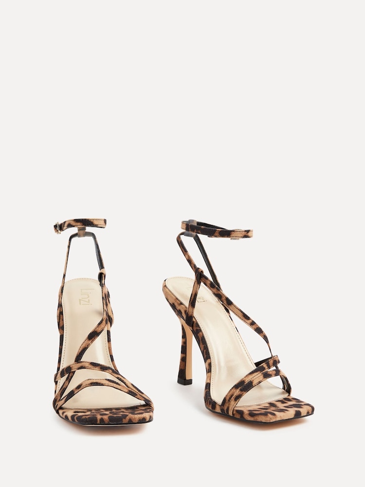Linzi Animal Savannah Strappy Stiletto High Heels - Image 4 of 6