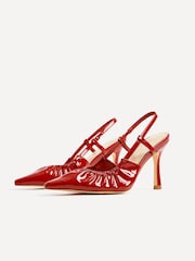 Linzi Red Everleigh Ruched Detail Court Heels - Image 4 of 5
