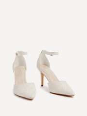 Linzi White Maci Stiletto Court Heels With Ankle Strap - Image 3 of 5