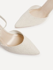 Linzi White Maci Stiletto Court Heels With Ankle Strap - Image 4 of 5