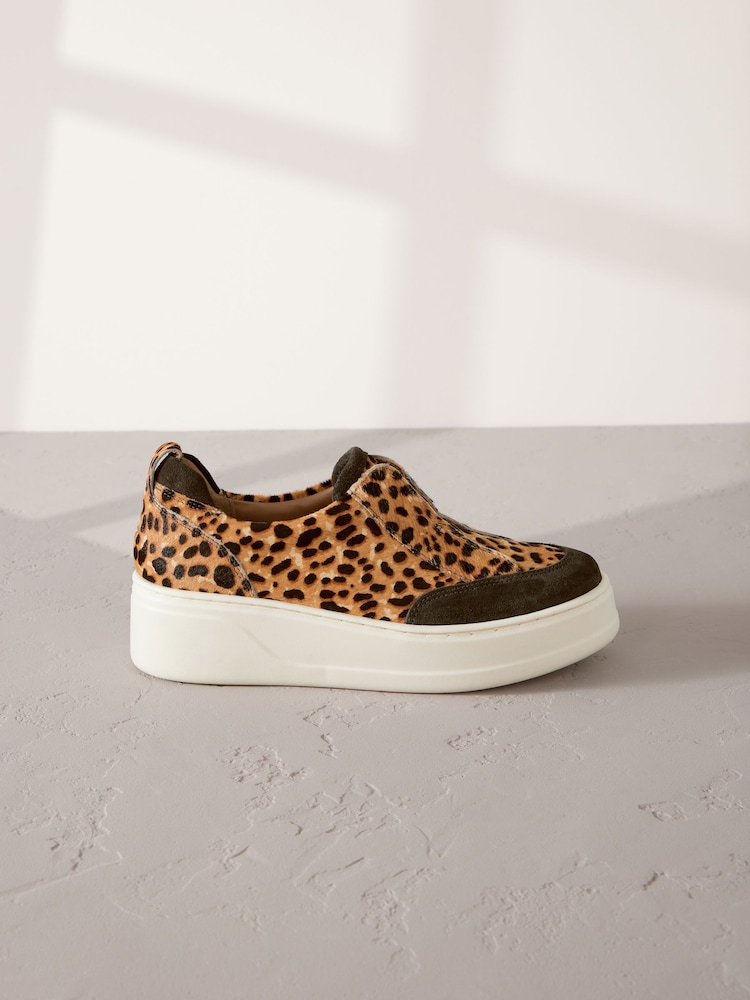 Animal Slip On Signature Forever Comfort® Leather Chunky Wedge Platform Trainers - Image 5 of 8