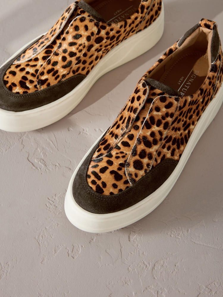 Animal Slip On Signature Forever Comfort® Leather Chunky Wedge Platform Trainers - Image 7 of 8