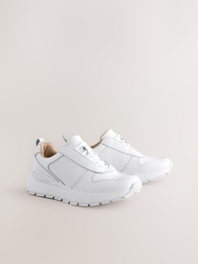 Blanco - Forever Comfort® Leather Wedge Lace Up Trainers - Imagen 2 de 5 Blanco - Forever Comfort® Leather Wedge Lace Up Trainers - Imagen 2 de 5