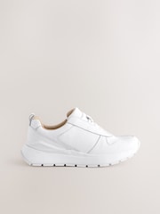 Blanco - Forever Comfort® Leather Wedge Lace Up Trainers - Imagen 3 de 5