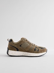 Khaki Green Standard Fit Forever Comfort® Leather Suede Panel Detail Chunky Trainers - Image 5 of 8