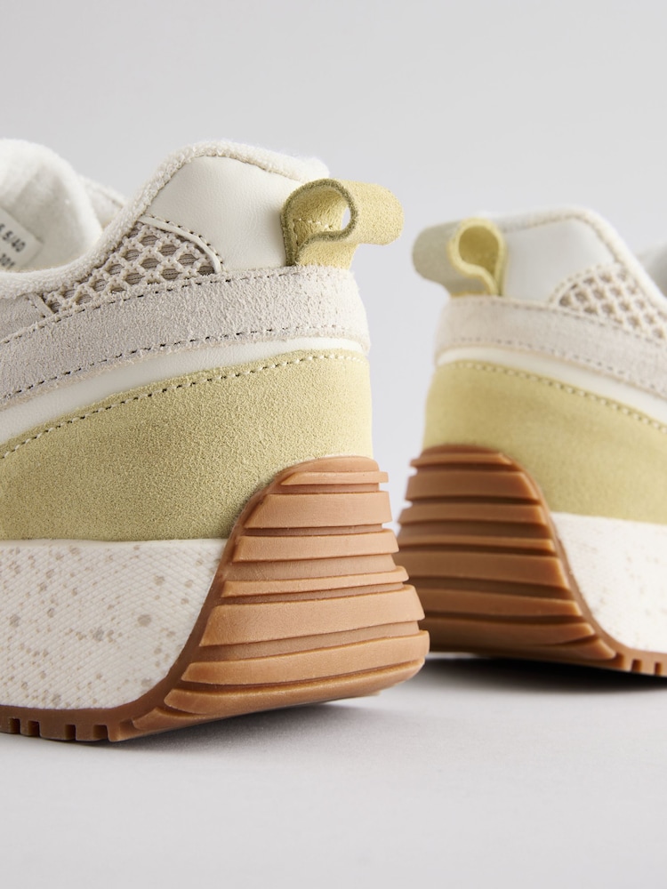 Neutral Standard Fit Forever Comfort® Leather Suede Panel Detail Chunky Trainers - Image 9 of 10