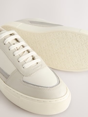 White Forever Comfort® Leather Chunky Panel Detail Lace Up Trainers - Image 10 of 11