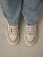 White Forever Comfort® Leather Chunky Panel Detail Lace Up Trainers - Image 4 of 11