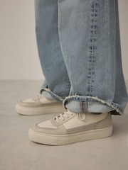 White Forever Comfort® Leather Chunky Panel Detail Lace Up Trainers - Image 5 of 11