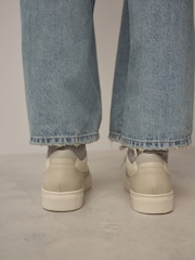 White Forever Comfort® Leather Chunky Panel Detail Lace Up Trainers - Image 6 of 11