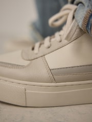 White Forever Comfort® Leather Chunky Panel Detail Lace Up Trainers - Image 7 of 11