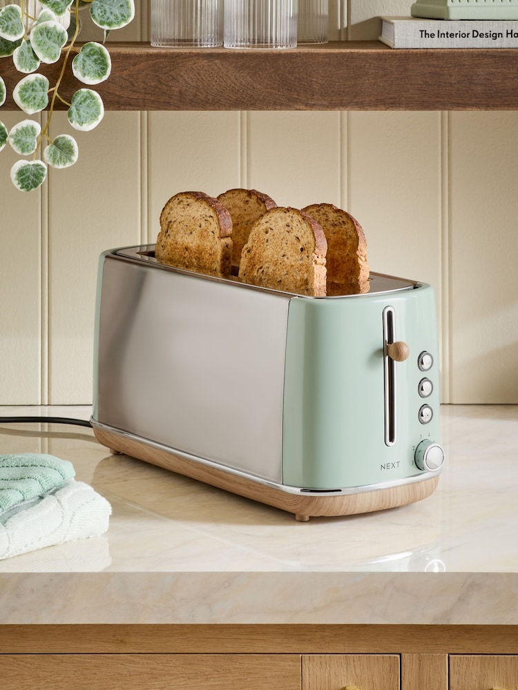 Sage Green Long 4 Slice Malvern Toaster - Image 1 of 7