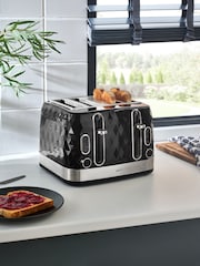 Black Facet 4 Slot Toaster - Image 1 of 6