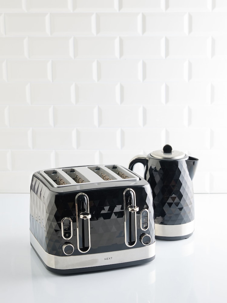 Black Facet 4 Slot Toaster - Image 2 of 6