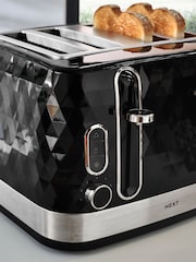 Black Facet 4 Slot Toaster - Image 4 of 6