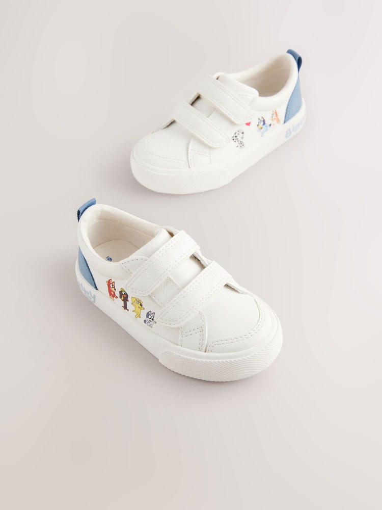 Weiß - Bluey – Turnschuhe mit zwei Klettriemen in normaler Passform (F) - Image 4 of 8