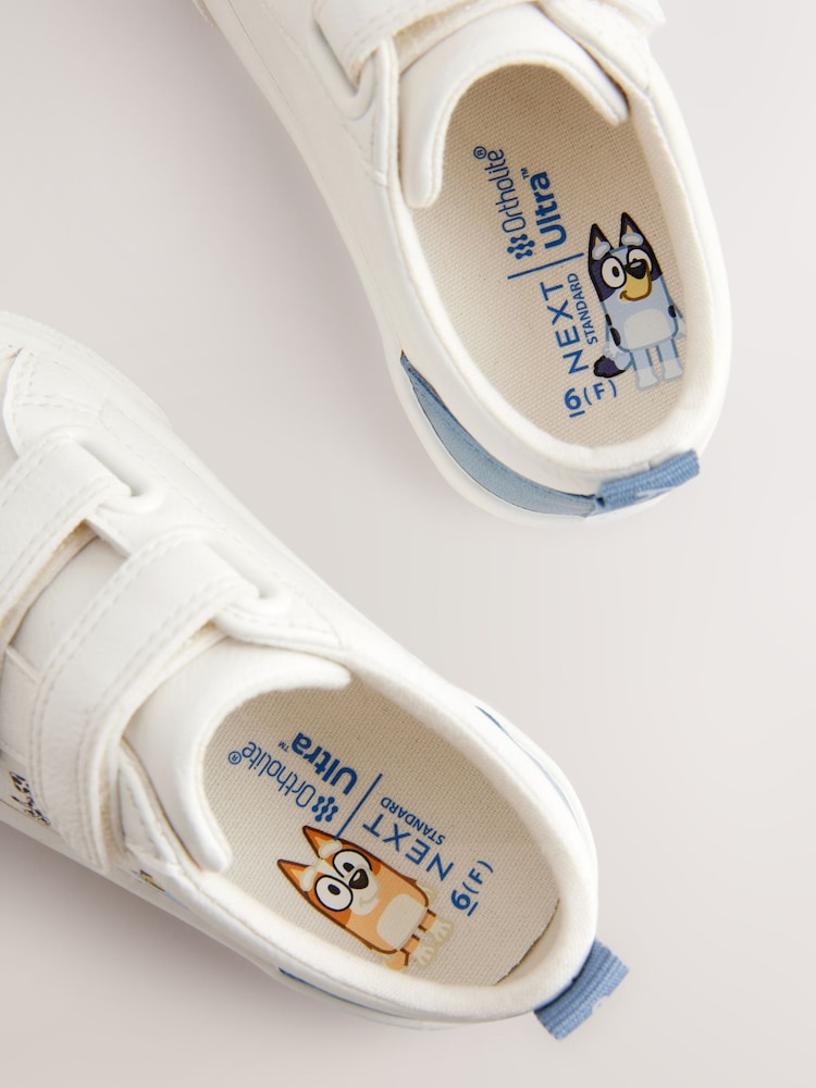 Weiß - Bluey – Turnschuhe mit zwei Klettriemen in normaler Passform (F) - Image 6 of 8