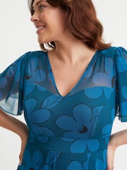 Scarlett & Jo Tilly Druck Engelsärmel Sweetheart Kleid - Bild 2 von 4