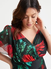 Scarlett & Jo Black Isabelle Angel Sleeve Maxi Dress - Image 2 of 4