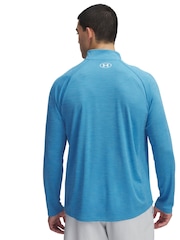 Under Armour Blue Tech Textured 1/2 Zip Sweatshirt - Image 2 of 3