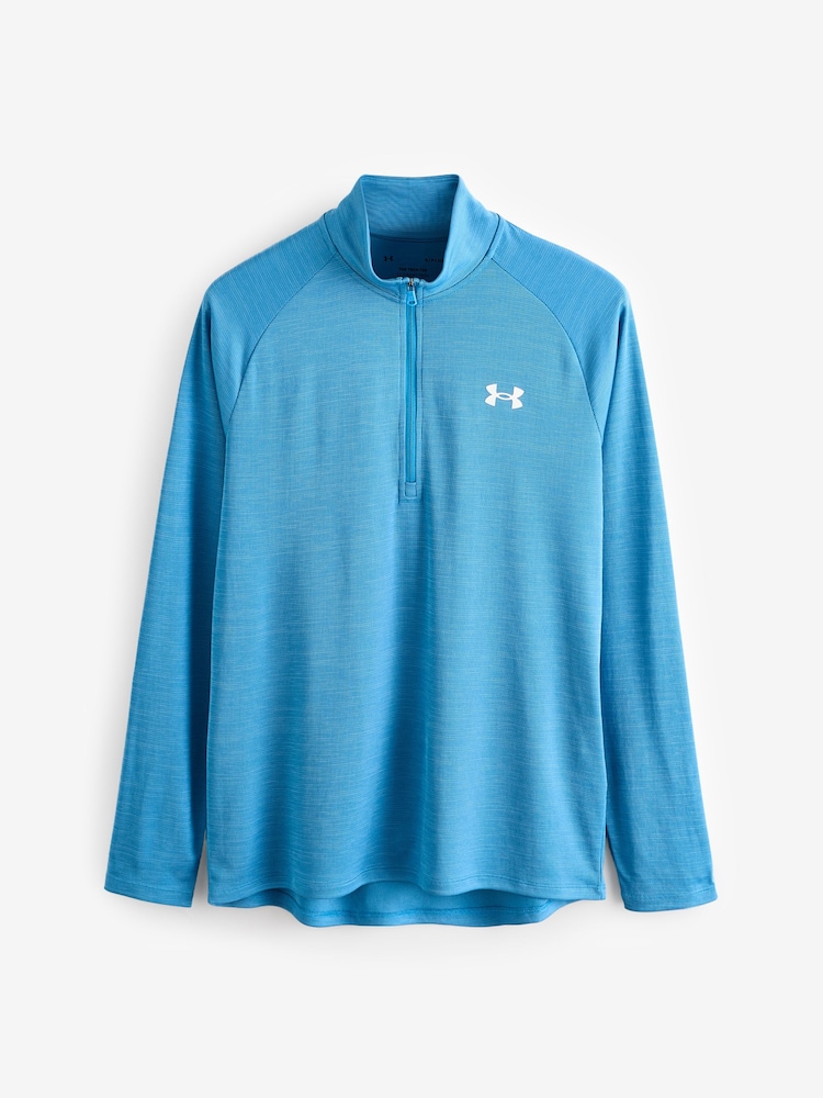 Under Armour Blue Tech Textured 1/2 Zip Sweatshirt - Image 3 of 3