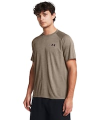 Under Armour Nude Grey Tech Textured T-Shirt - Image 1 of 5