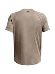 Under Armour Nude Grey Tech Textured T-Shirt - Image 5 of 5