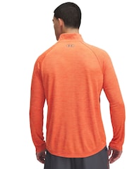 Under Armour Orange Tech Textured 1/2 Zip Sweatshirt - Image 2 of 4