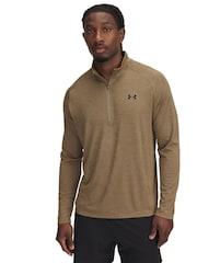 Under Armour Green Tech Textured 1/2 Zip Sweatshirt - Image 1 of 2