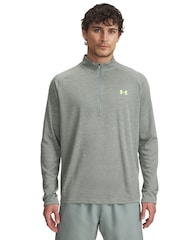 Under Armour Grey Tech Textured 1/2 Zip Sweat Top - Image 1 of 2