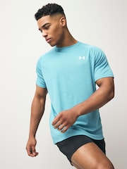 Under Armour Blue Grey Tech Textured T-Shirt - Image 1 of 4