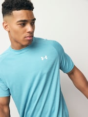 Under Armour Blue Grey Tech Textured T-Shirt - Image 4 of 4