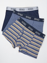 Marineblauwe strepen - FatFace Classic Boxers 3 Pack - Image 1 of 2