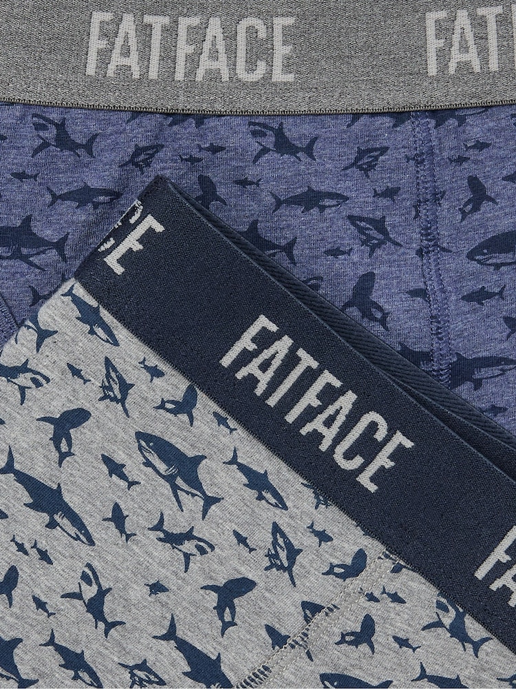Серый и синий с акулами - Набор из 2 классических боксеров FatFace - Изображение 2 из 2 Серый и синий с акулами - Набор из 2 классических боксеров FatFace - Изображение 2 из 2