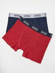 FatFace Red Classic Boxers 2 Pack - Image 1 of 2
