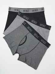 FatFace Black & Grey Classic Boxers 3 Pack - Image 1 of 2