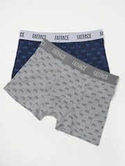 FatFace Blue & Grey Camper Classic Boxers 2 Pack - Image 1 of 2