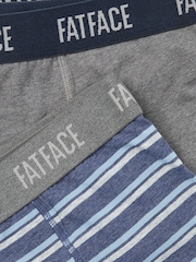 FatFace Grey & Blue Striped Classic Boxers 2 Pack - Image 2 of 2