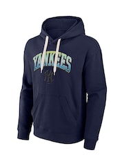 Fanatics Blue MLB New York Yankees Gradient Fleece Pullover 100% Cotton Hoodie - Image 2 of 3