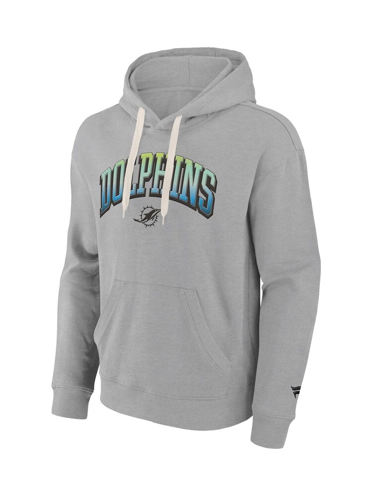 Fanatics Grey NFL Miami Dolphins Gradient Fleece Pullover 100% Cotton Hoodie - Image 2 of 3 Fanatics Grey NFL Miami Dolphins Gradient Fleece Pullover 100% Cotton Hoodie - Image 2 of 3