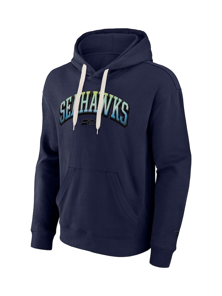 Fanatics Blue NFL Seattle Seahawks Gradient Fleece Pullover 100% Cotton Hoodie - Image 2 of 3