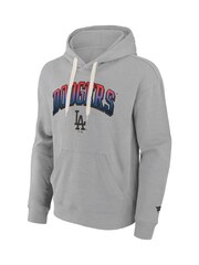 Fanatics Grey MLB Los Angeles Dodgers Gradient Fleece Pullover 100% Cotton Hoodie - Image 2 of 3