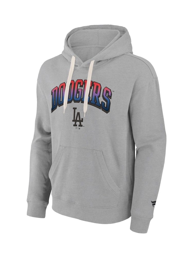 Fanatics Grey MLB Los Angeles Dodgers Gradient Fleece Pullover 100% Cotton Hoodie - Image 2 of 3